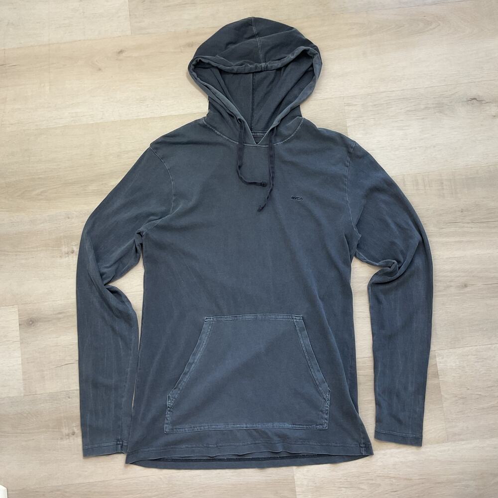 RVCA Grunge PTC Pigment Pullover Hoodie Garage Blue
